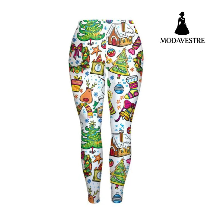 Women Christmas Leggings - MODAVESTRE