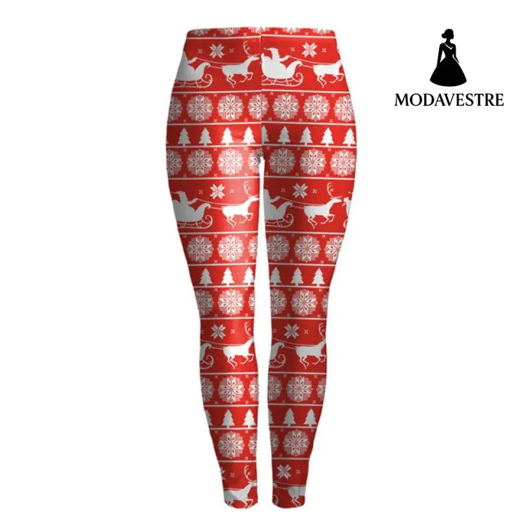 Women Christmas Leggings - MODAVESTRE