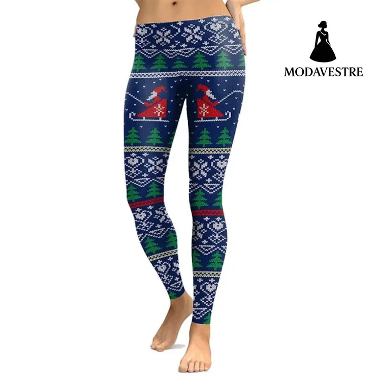 Women Deer 3D Printed Leggings - MODAVESTRE