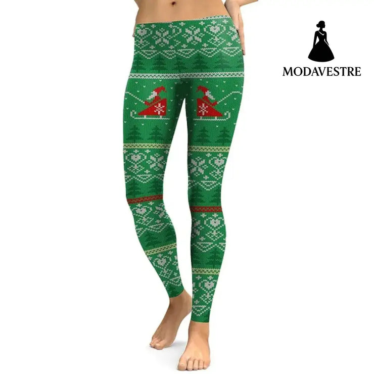 Women Deer 3D Printed Leggings - MODAVESTRE