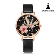 Women Flowers Bracelet Watch
