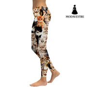 Women Leggings Lovely Cat Hologrephic Digital Print Fitness legging High Waist Workout Pants Casual Street Leggins - MODAVESTRE