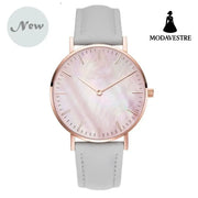 Women Stainless Steel Watch Belt Grey pink