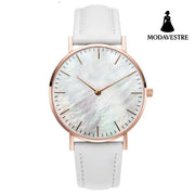 Women Stainless Steel Watch Belt White