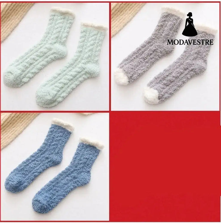 Women Thermal Fluffy Socks Autumn Winter Warm Socks Combination1 / 3pairs