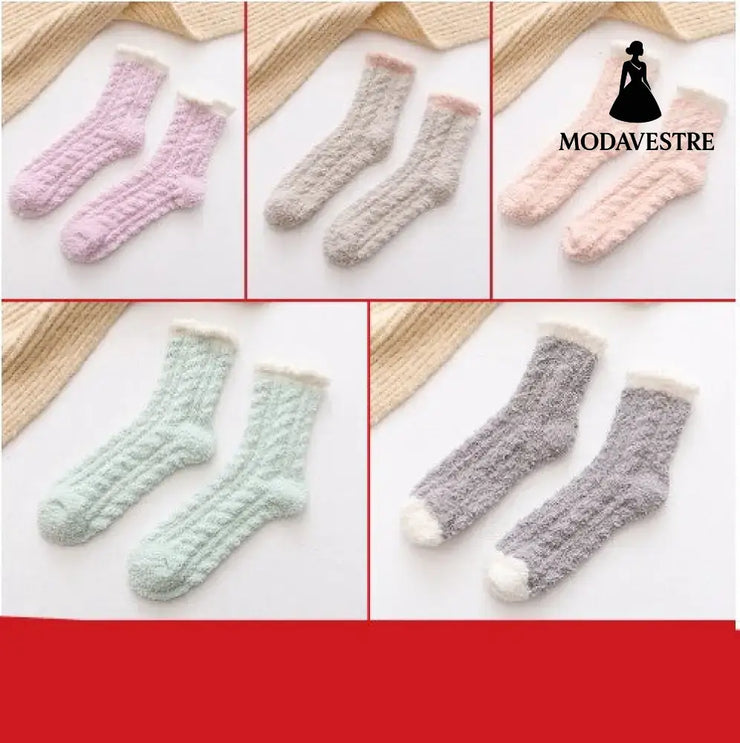 Women Thermal Fluffy Socks Autumn Winter Warm Socks Combination10 / 5pairs