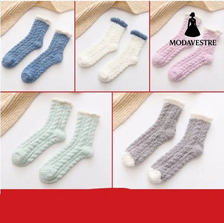 Women Thermal Fluffy Socks Autumn Winter Warm Socks Combination11 / 5pairs
