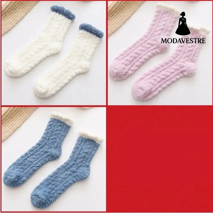 Women Thermal Fluffy Socks Autumn Winter Warm Socks Combination3 / 3pairs