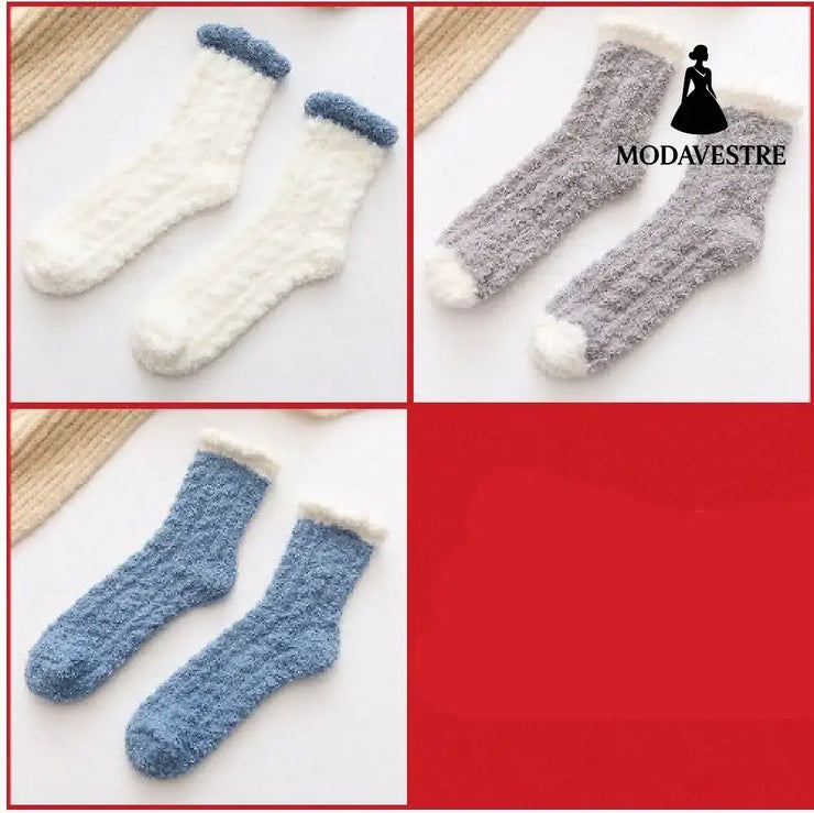 Women Thermal Fluffy Socks Autumn Winter Warm Socks Combination6 / 3pairs