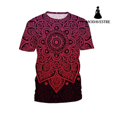 Women Tops Digital Printed Plus Size T-shirt - MODAVESTRE
