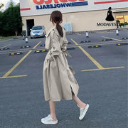 Women Trendy Trench Coat Double Breasted Coat Korean Women’s Trench Coat Elegant Oversize Trench Coat Spring Clothing