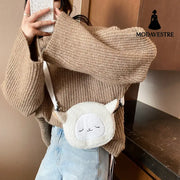 Women’s Bag Autumn/Winter New Cute Doll Women’s Shoulder Bag Fashionable and Stylish Crossbody Plush Small Round Bag