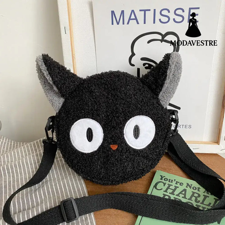 Women’s Bag Autumn/Winter New Cute Doll Women’s Shoulder Bag Fashionable and Stylish Crossbody Plush Small Round Bag