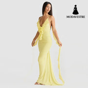 Women’s Clothing Fashion Suspenders Dress Women Yellow / L