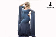Women’s Clothing Lace Stitching Pregnant Women Super Long Sleeve Dress