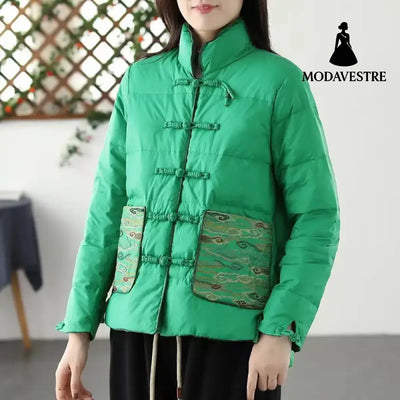 Women’s Clothing Short Embroidery Down Jacket Women