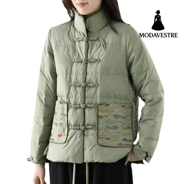 Women’s Clothing Short Embroidery Down Jacket Women