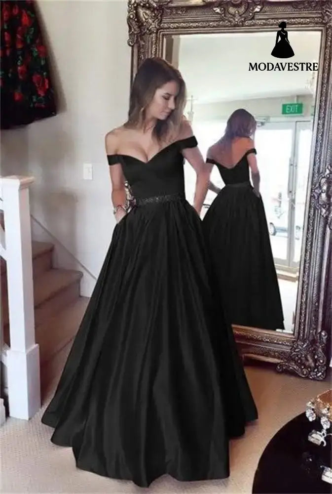 Women’s Fashion Solid Color Party Dresses Black / 2XL