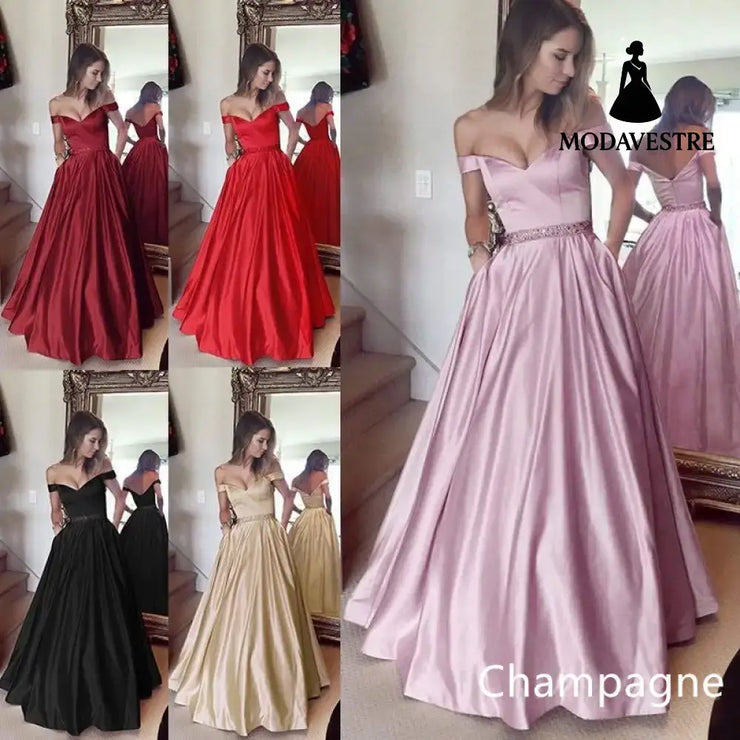 Women’s Fashion Solid Color Party Dresses Champagne / 2XL