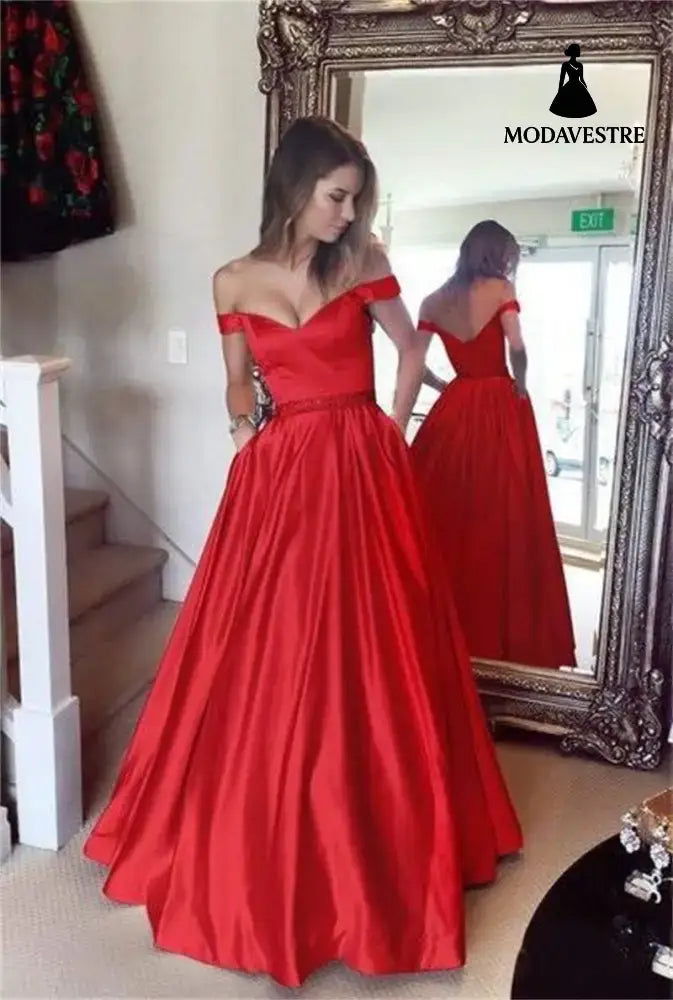 Women’s Fashion Solid Color Party Dresses Red / 2XL