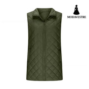 Women’s New Pure Color Cotton Clothing Green / L Waistcoat