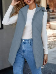 Women’s New Pure Color Cotton Clothing Sky Blue / L Waistcoat