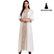 Women’s Party Robes Muslim Evening Dresses White / 2XL