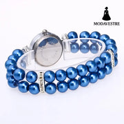 Women’s Pearl Crystal Quartz Watch – Elegant Bracelet Style