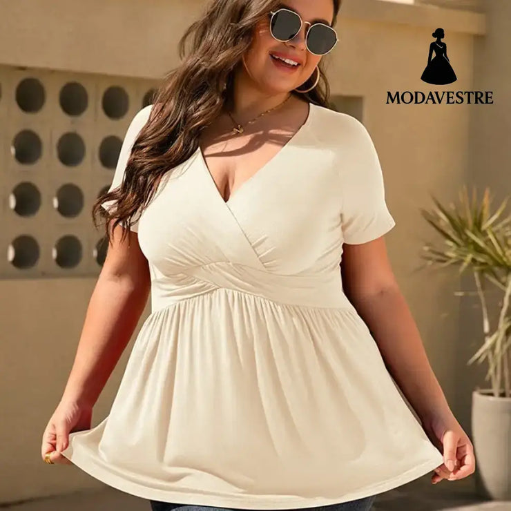 Women’s Plus Size T-shirt V-neck Top