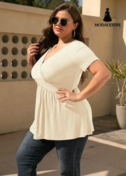 Women’s Plus Size T-shirt V-neck Top