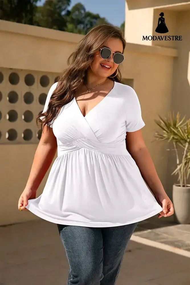 Women’s Plus Size T-shirt V-neck Top
