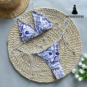Women’s Printed Tie-Up Bikini Set – Two-Piece Swimsuit