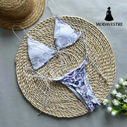 Women’s Printed Tie-Up Bikini Set – Two-Piece Swimsuit