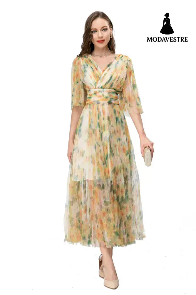 Women’s Retro Casual Temperament Printed Dresses