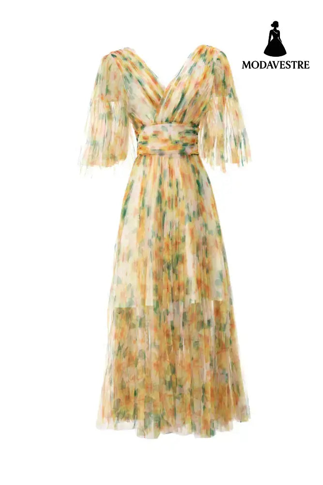 Women’s Retro Casual Temperament Printed Dresses