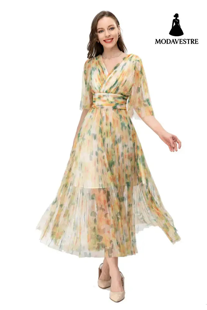 Women’s Retro Casual Temperament Printed Dresses