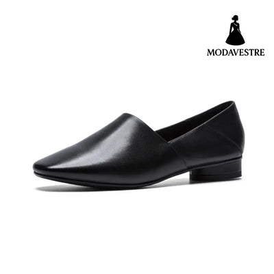 Women’’s Shoes Flat Sole Square Head Deep Mouth Single Shoes