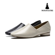 Women’’s Shoes Flat Sole Square Head Deep Mouth Single Shoes