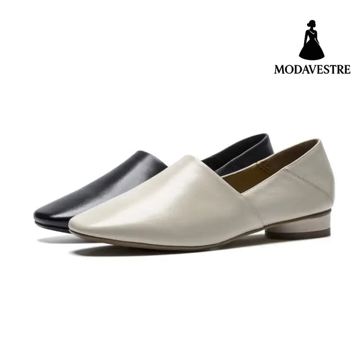 Women’’s Shoes Flat Sole Square Head Deep Mouth Single Shoes