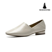 Women’’s Shoes Flat Sole Square Head Deep Mouth Single Shoes Beige / 34