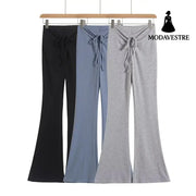 Women’s slim fit pleated lace up casual pants