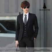 Young men in slim suits