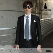 Young men in slim suits Bright black / 3XL